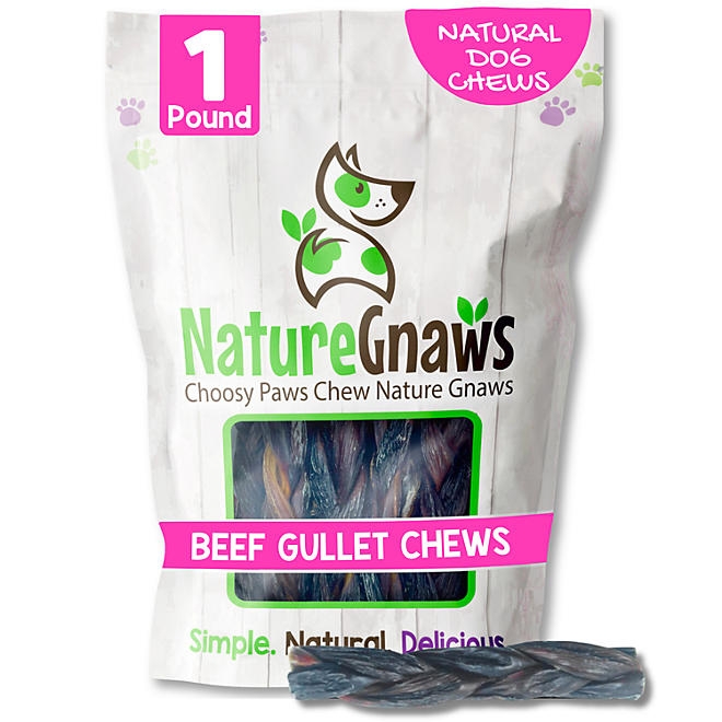 Nature Gnaws Beef Braid Dog Treat Chews, 1 lb. - Image 2