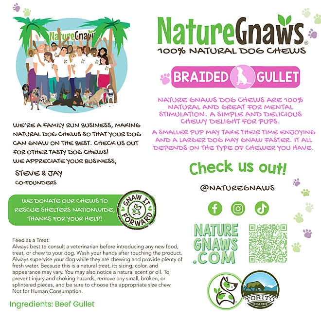 Nature Gnaws Beef Braid Dog Treat Chews, 1 lb. - Image 6