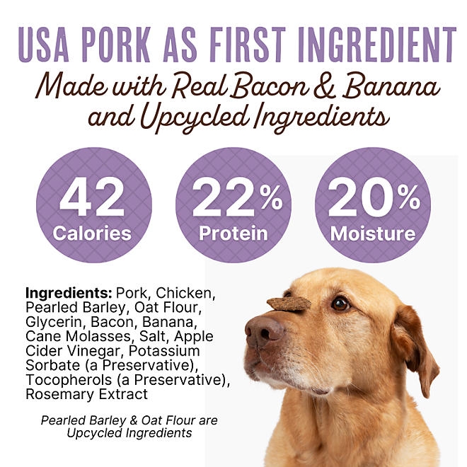 Waggin Train Pork & Bacon with Banana Recipe, High Protein Waffles Dog Treats, 36 oz. - Image 4