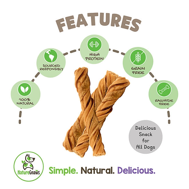 Nature Gnaws Beef Tripe Twists Dog Chews, 1 lb. - Image 3