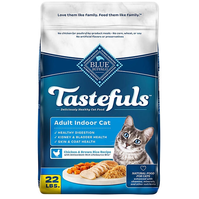 Blue Buffalo Tastefuls Chicken & Brown Rice Adult Indoor Dry Cat Food, 22 lbs. - Image 2