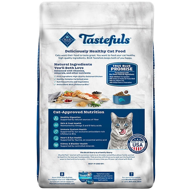 Blue Buffalo Tastefuls Chicken & Brown Rice Adult Indoor Dry Cat Food, 22 lbs. - Image 3