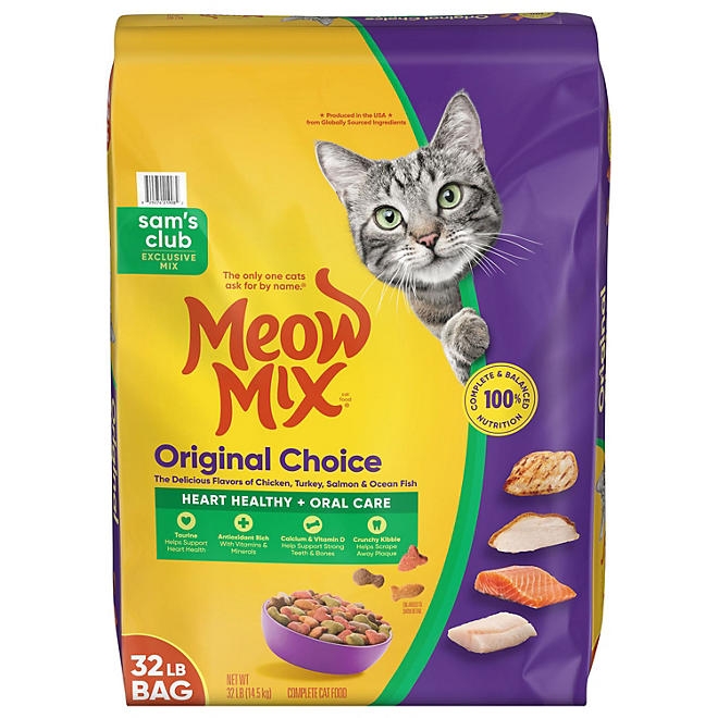 Meow Mix, Original Choice Flavor Adult Dry Cat Food, Heart Healthy & Oral Care Formula, 32 lbs. - Image 2