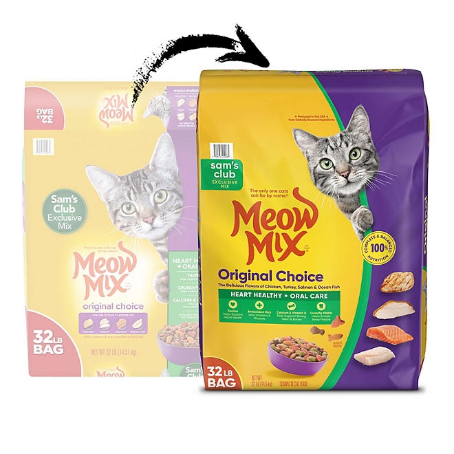 Meow Mix, Original Choice Flavor Adult Dry Cat Food, Heart Healthy & Oral Care Formula, 32 lbs. - Image 3