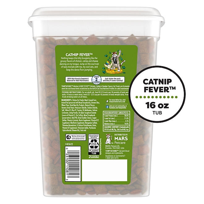 TEMPTATIONS Cat Treats Variety Pack with Tasty Chicken Flavor, Catnip Fever, & Surfers' Delight, 16 oz., 3 tubs - Image 10