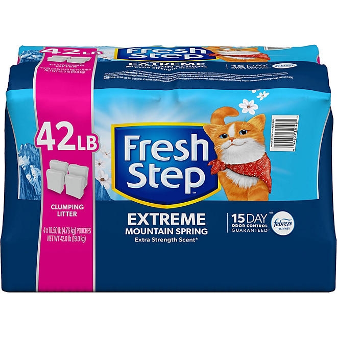 Fresh Step, Extreme Clumping Cat Litter with Febreze, Mountain Spring Scent, 42 lbs. - Image 2