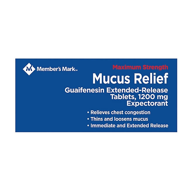 Member's Mark Max Strength Mucus Relief Guaifenesin Tablets, 1200 mg, 56 ct. - Image 4