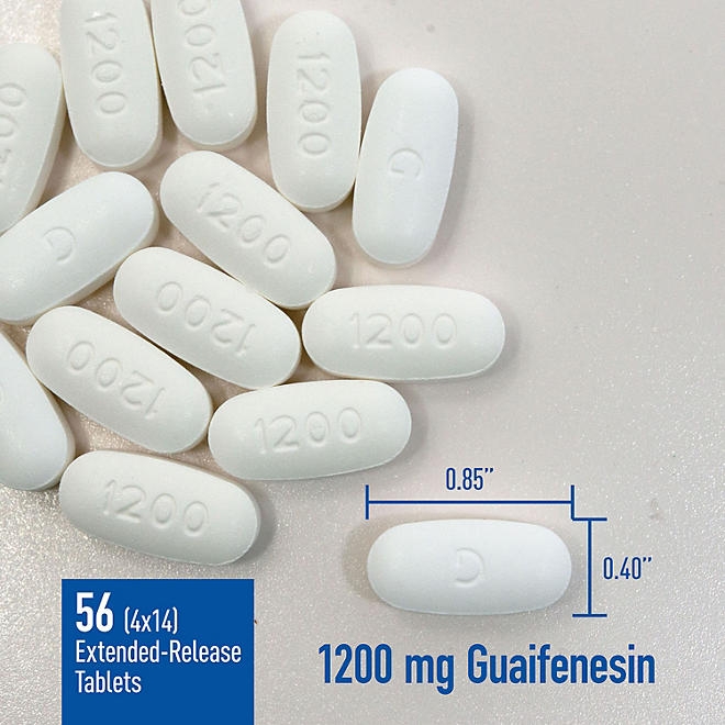 Member's Mark Max Strength Mucus Relief Guaifenesin Tablets, 1200 mg, 56 ct. - Image 6