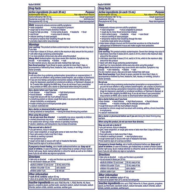 Vicks DayQuil & NyQuil Severe Cold & Flu Relief Liquid, Berry, 12 fl. oz., 3 pk. - Image 3
