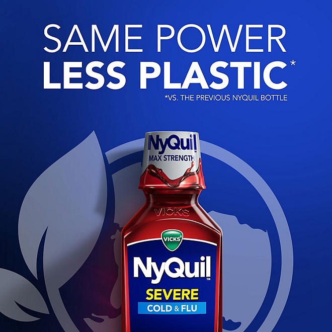 Vicks DayQuil & NyQuil Severe Cold & Flu Relief Liquid, Berry, 12 fl. oz., 3 pk. - Image 8