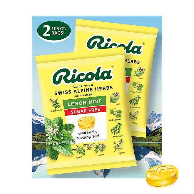 Ricola Sugar-Free Lemon Mint Herb Throat Drops, 210 ct. - Image 2