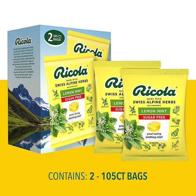 Ricola Sugar-Free Lemon Mint Herb Throat Drops, 210 ct. - Image 5