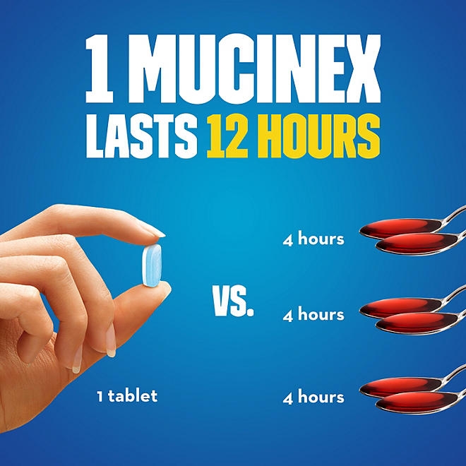 Mucinex 12-Hour Maximum Strength Chest Congestion Expectorant Tablets, 1200 mg Guaifenesin 56 ct. - Image 4