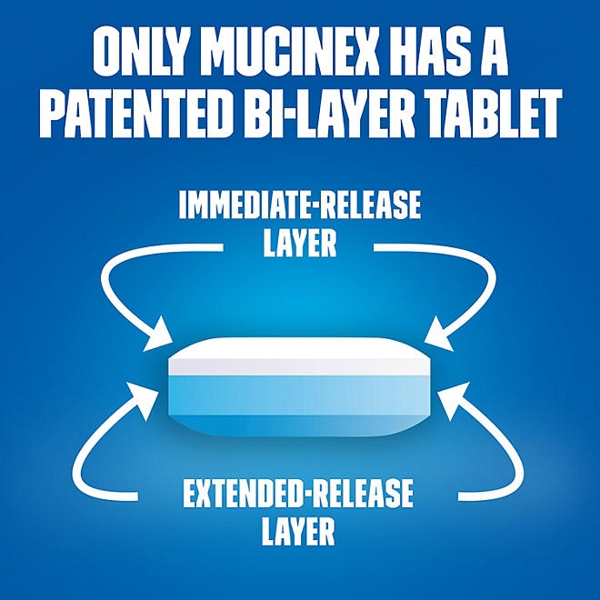 Mucinex 12-Hour Maximum Strength Chest Congestion Expectorant Tablets, 1200 mg Guaifenesin 56 ct. - Image 5