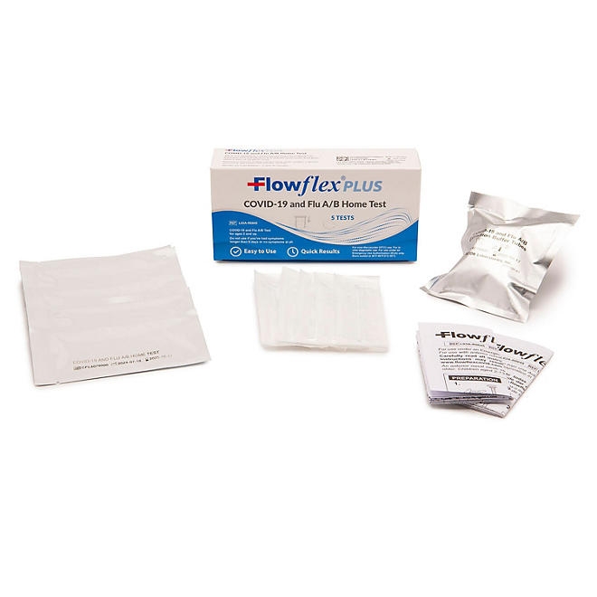 Flowflex Plus COVID-19, Flu A/B 3-in-1 Antigen Self Test, 5 Pk. - Image 9