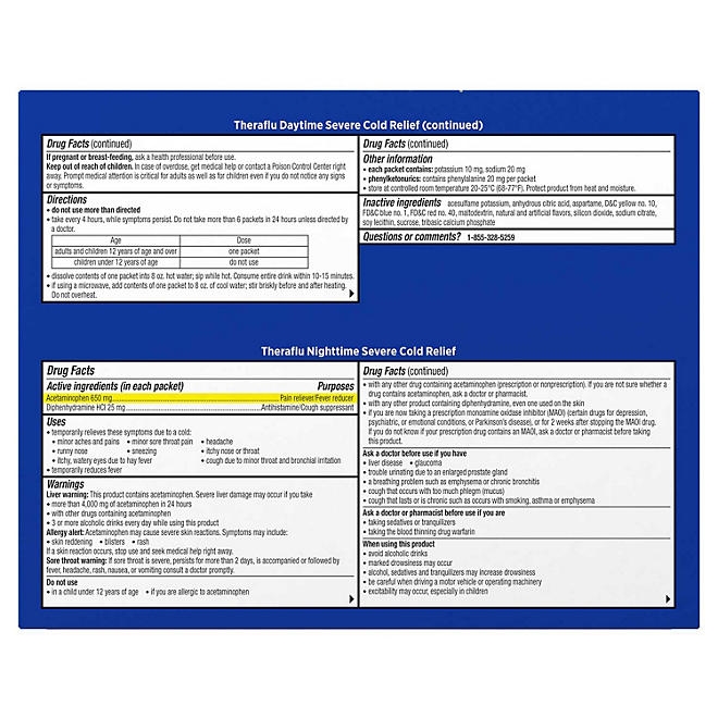 Theraflu MultiSymptom Severe Cold Relief Medicine/Nighttime Severe Cold and Cough Relief Medicine Powder, 24 ct. - Image 3