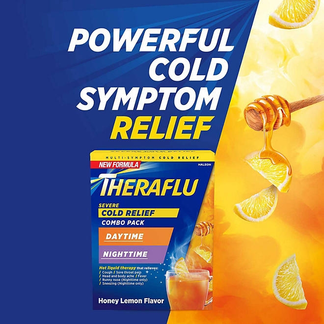 Theraflu MultiSymptom Severe Cold Relief Medicine/Nighttime Severe Cold and Cough Relief Medicine Powder, 24 ct. - Image 5