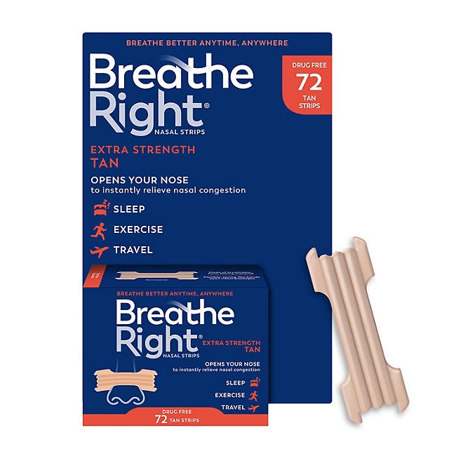 Breathe Right Extra Strength Nasal Strips, Tan, 72 ct. - Image 2