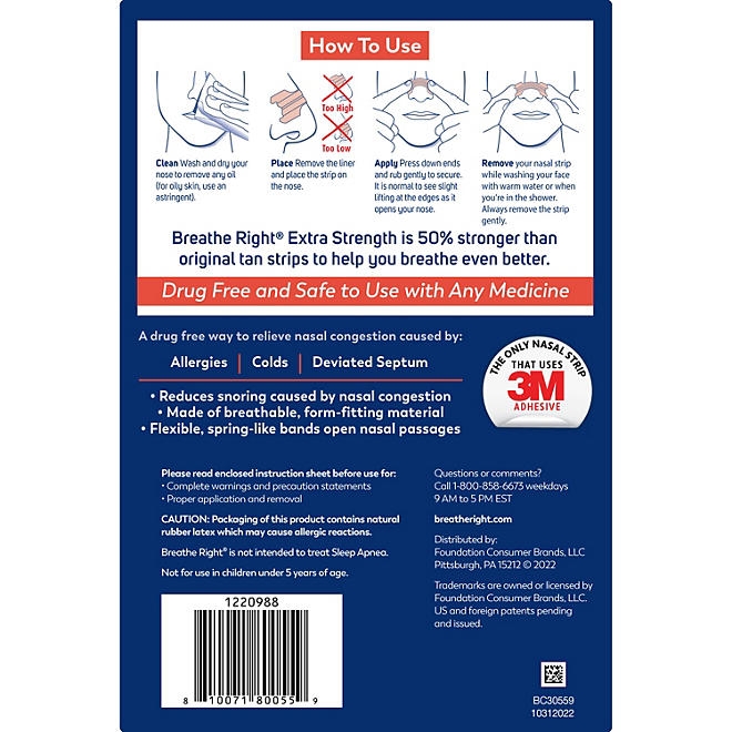 Breathe Right Extra Strength Nasal Strips, Tan, 72 ct. - Image 3