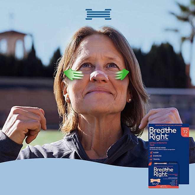Breathe Right Extra Strength Nasal Strips, Tan, 72 ct. - Image 5