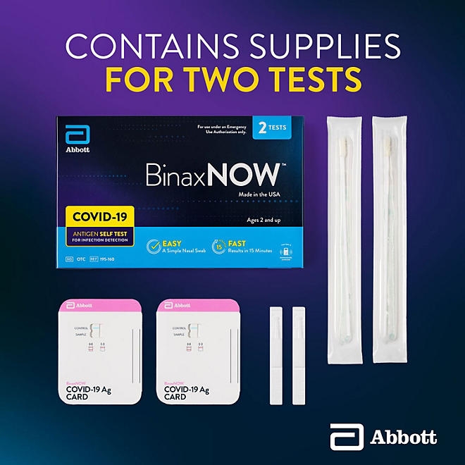 BinaxNOW COVID-19 Antigen Self Test, 2 ct. - Image 3
