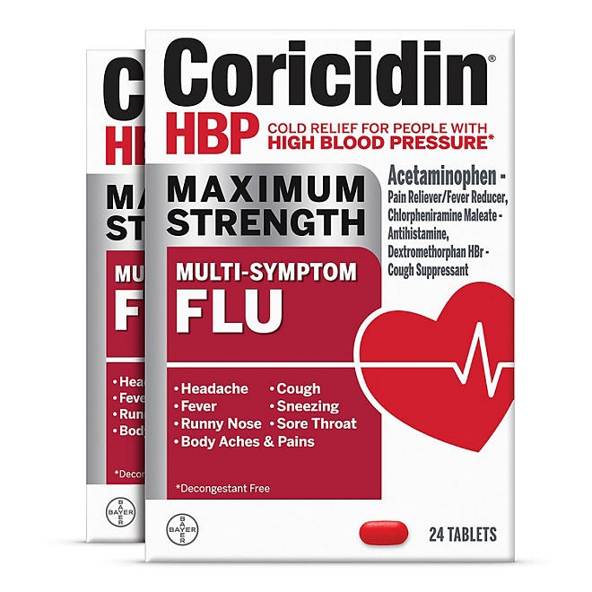 Coricidin HBP Max Strength Cold & Flu Tablets, 48 ct. - Image 2