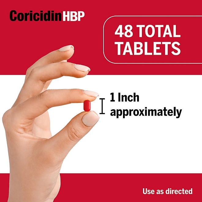 Coricidin HBP Max Strength Cold & Flu Tablets, 48 ct. - Image 4