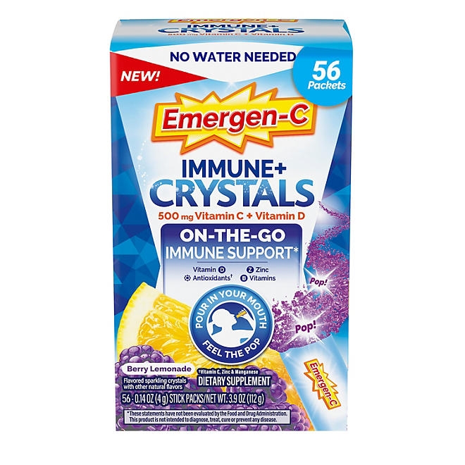 Emergen-C Immune + Crystals, Blackberry Lemonade, 56 ct. - Image 2
