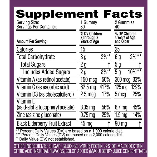 Zarbee's Naturals Children's Elderberry Immune Support Gummies, 80 ct. - Image 3
