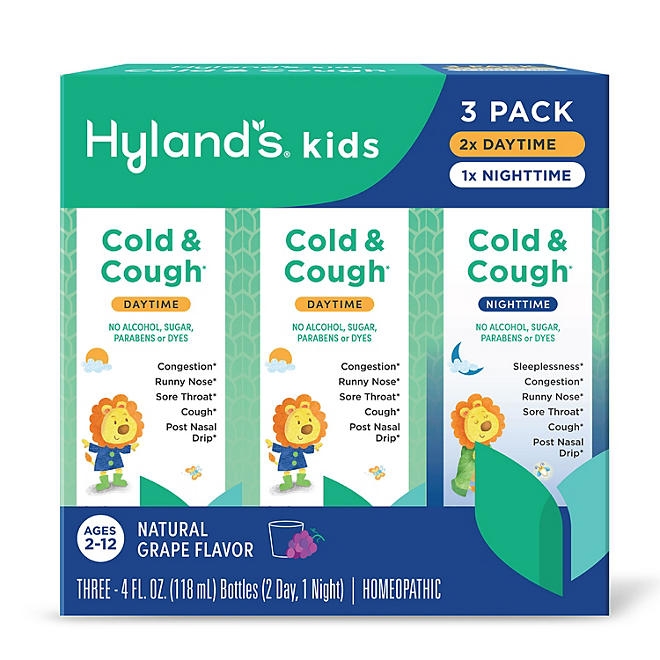 Hyland's Kids Cold & Cough Day & Night, Grape Flavor, 4 fl. oz., 3 pk. - Image 2