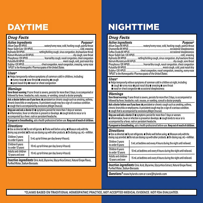 Hyland's Kids Cold & Cough Day & Night, Grape Flavor, 4 fl. oz., 3 pk. - Image 6