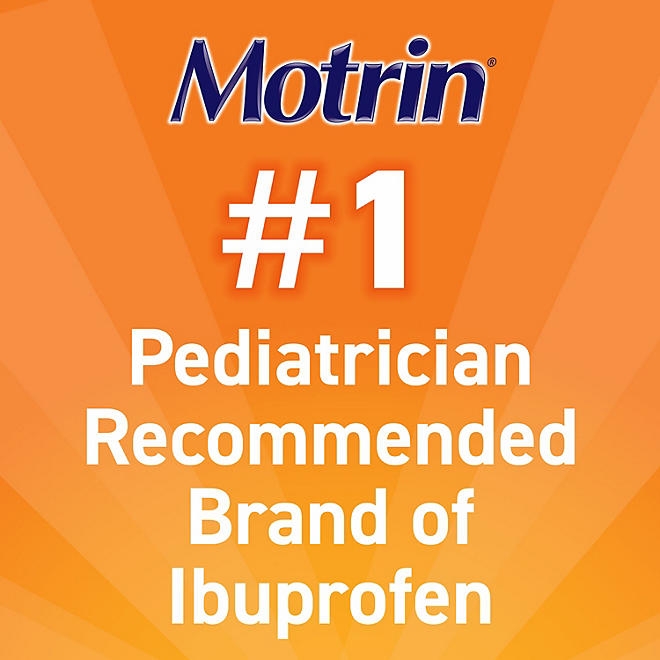 Children's Motrin Pain Reliever/Fever Reducer NSAID, 100 mg Ibuprofen, Original Berry 4 oz., 3 pk. - Image 7