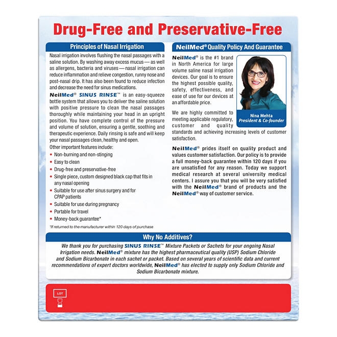 NeilMed Sinus Relief Rinse Kit with Premixed Packets 250 ct. - Image 6