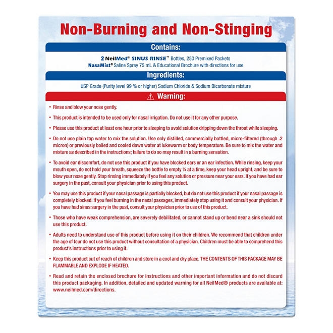 NeilMed Sinus Relief Rinse Kit with Premixed Packets 250 ct. - Image 7