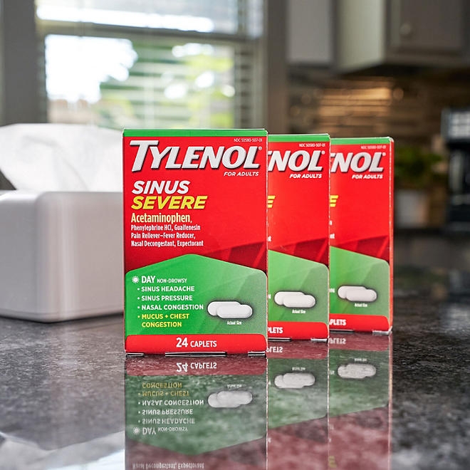 Tylenol Sinus Severe Daytime Caplets, 24 ct., 3pk. - Image 11