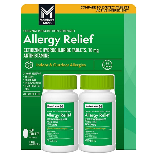 Member&rsquos Mark Allergy Relief Cetirizine Hydrochloride Tablets 10 mg, 400 ct. - Image 2