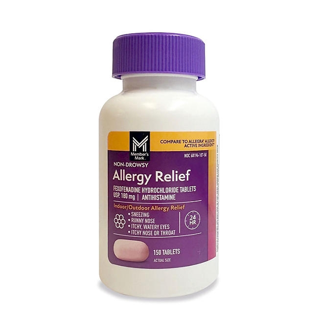 Member's Mark Allergy Relief Fexofenadine HCl Tablets USP, 180 mg, 150 ct. - Image 2