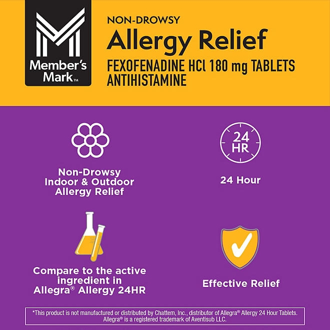 Member's Mark Allergy Relief Fexofenadine HCl Tablets USP, 180 mg, 150 ct. - Image 4