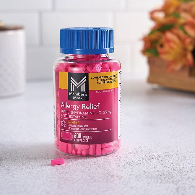 Member&rsquos Mark Allergy Relief Tablets, 25 mg Diphenhydramine HCL, 600 ct. - Image 6