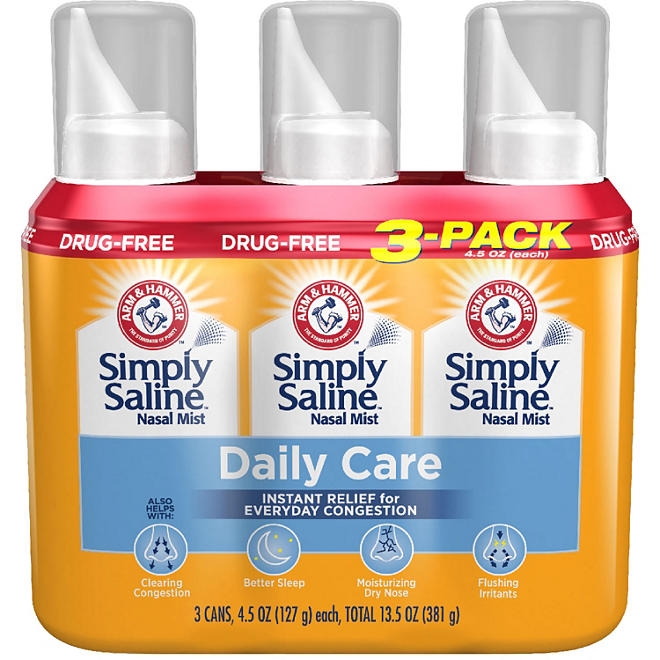 Arm & Hammer Simply Saline Nasal Relief, 4.5 oz., 3 pk. - Image 2