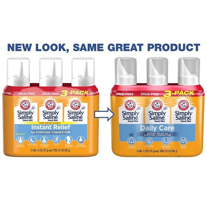 Arm & Hammer Simply Saline Nasal Relief, 4.5 oz., 3 pk. - Image 4