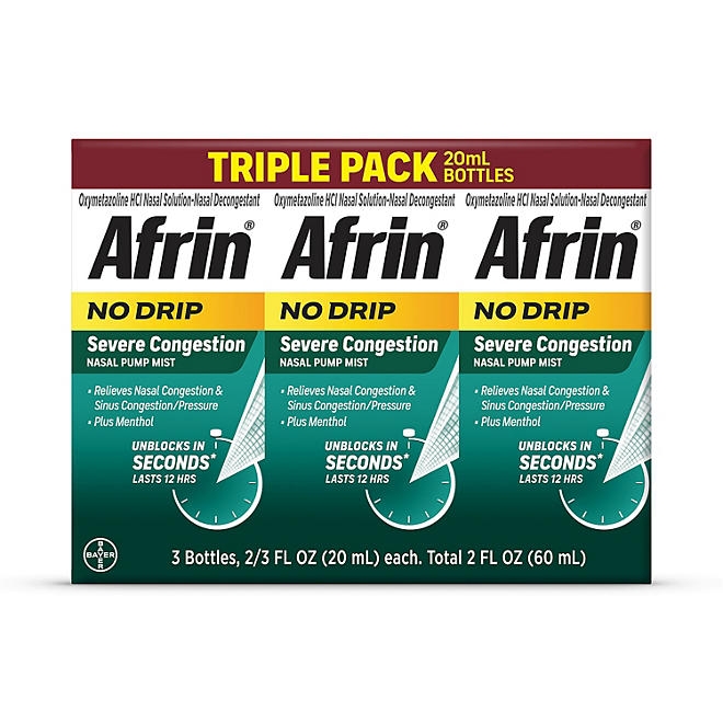Afrin No-Drip Severe Congestion Nasal Spray 20 ml./pk., 3 pk. - Image 2