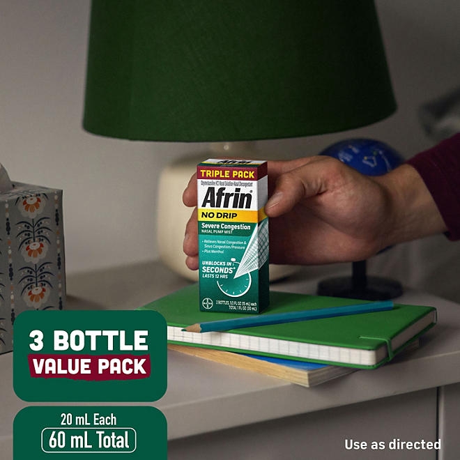 Afrin No-Drip Severe Congestion Nasal Spray 20 ml./pk., 3 pk. - Image 4