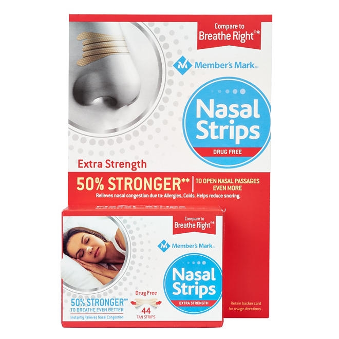 Member's Mark Extra Strength Drug Free Nasal Strips, Tan, 44 ct. - Image 2