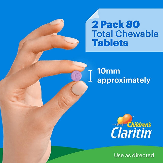 Children's Claritin Non-Drowsy Chewable Tablets, 5 mg Loratadine, Grape 40 ct./pk., 2 pk. - Image 4