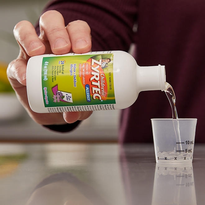 Children's Zyrtec Antihistamine Allergy Liquid, Grape, 4 fl. oz., 3 pk. - Image 4