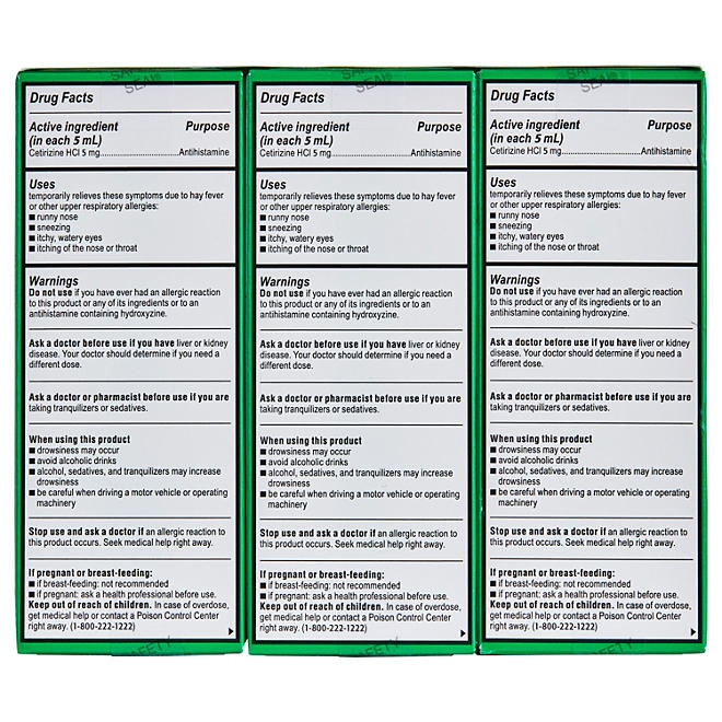 Children's Zyrtec Antihistamine Allergy Liquid, Grape, 4 fl. oz., 3 pk. - Image 10