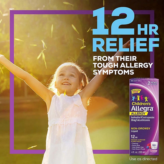 Allegra Children's 12-Hour Berry Flavor Allergy Relief Liquid, 4 fl. oz., 3 pk - Image 7