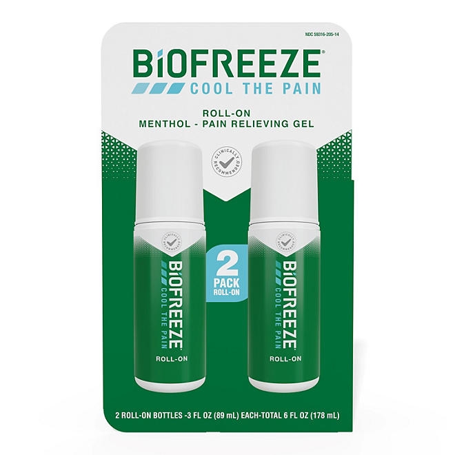 BiOFREEZE Cool the pain Menthol Pain Relief Roll-On, 3 fl. oz., 2 pk. - Image 2