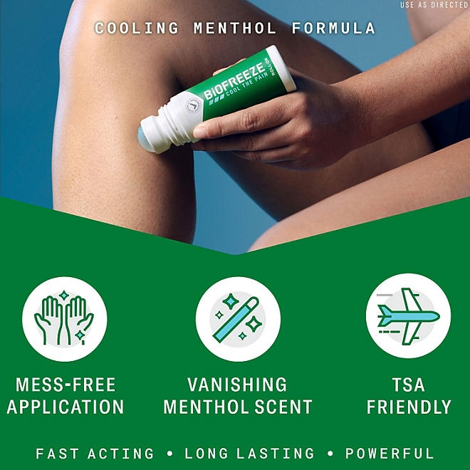 BiOFREEZE Cool the pain Menthol Pain Relief Roll-On, 3 fl. oz., 2 pk. - Image 3